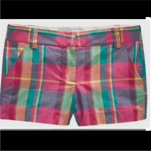 NWT J Crew Plaid Cotton Shorts - Picture 1 of 5
